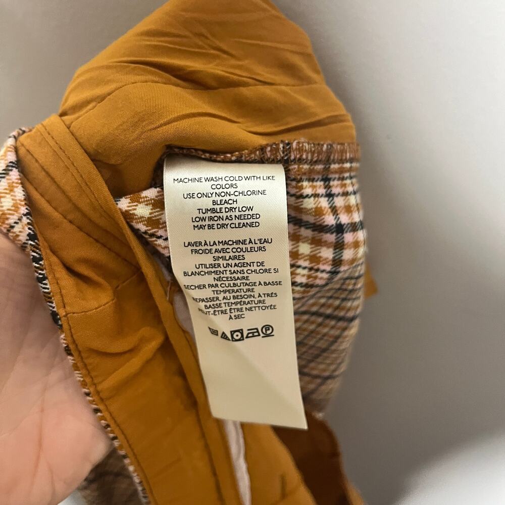 Free People Plaid Wide-Leg Trousers in Brown and Tan - Picture 9 of 10
